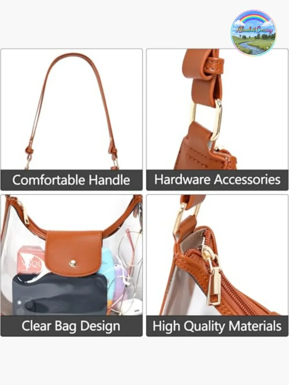Vegan Leather Hobo Purse Crossbody Bag with Adjustable Strap Lightweight Handbag